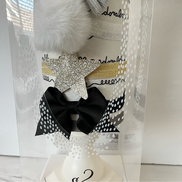 Elly & Emmy Baby My First Headband Stand With 5 Mix Headbands Bows Stars pom pom - Picture 7 of 13